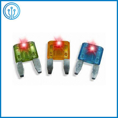 Đèn báo LED ISO 8820 Đa màu PA66 Cầu chì lưỡi tự động Tân Mini 30 Amp Cầu chì ô tô